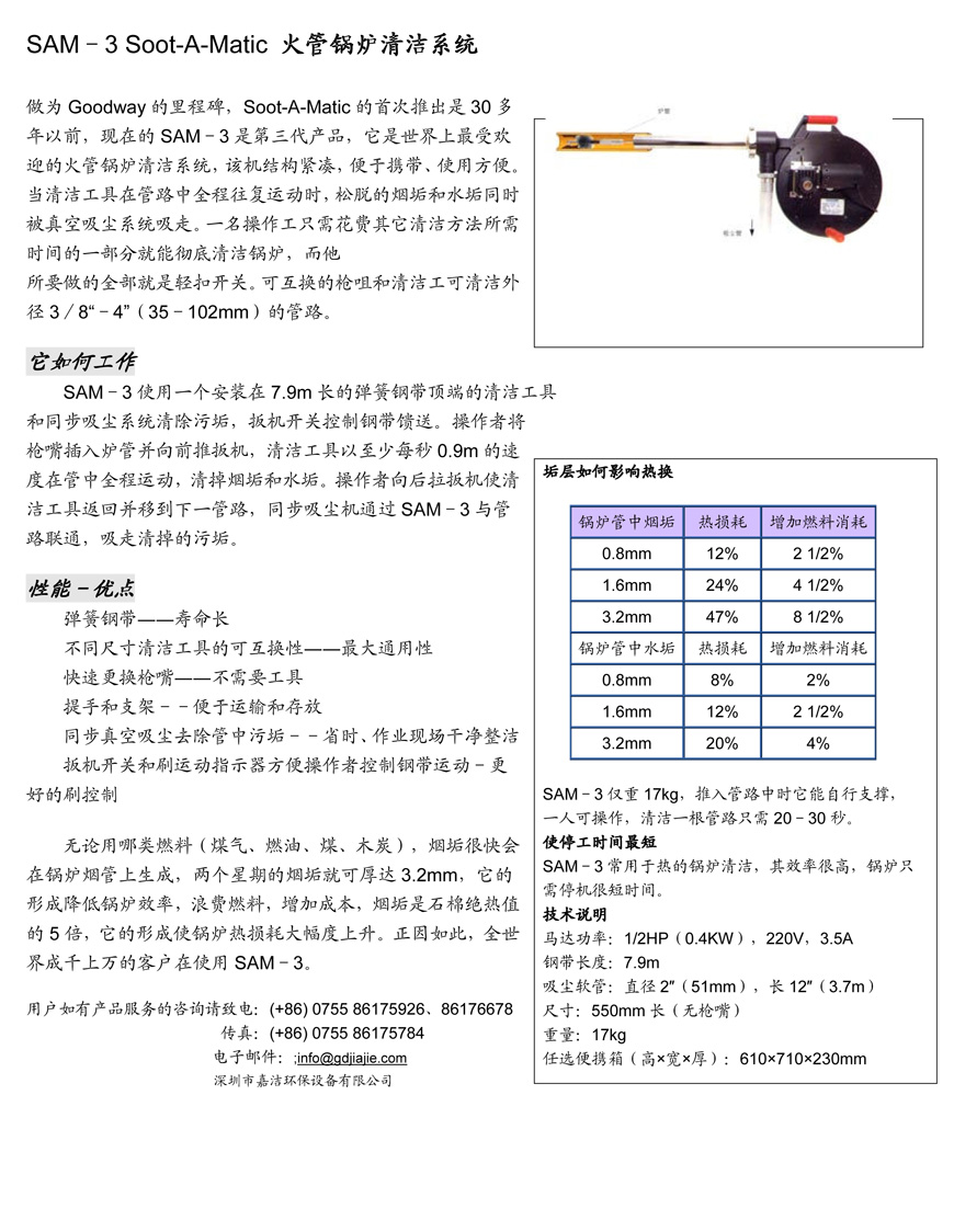 SAM-3火管鍋爐清潔係統