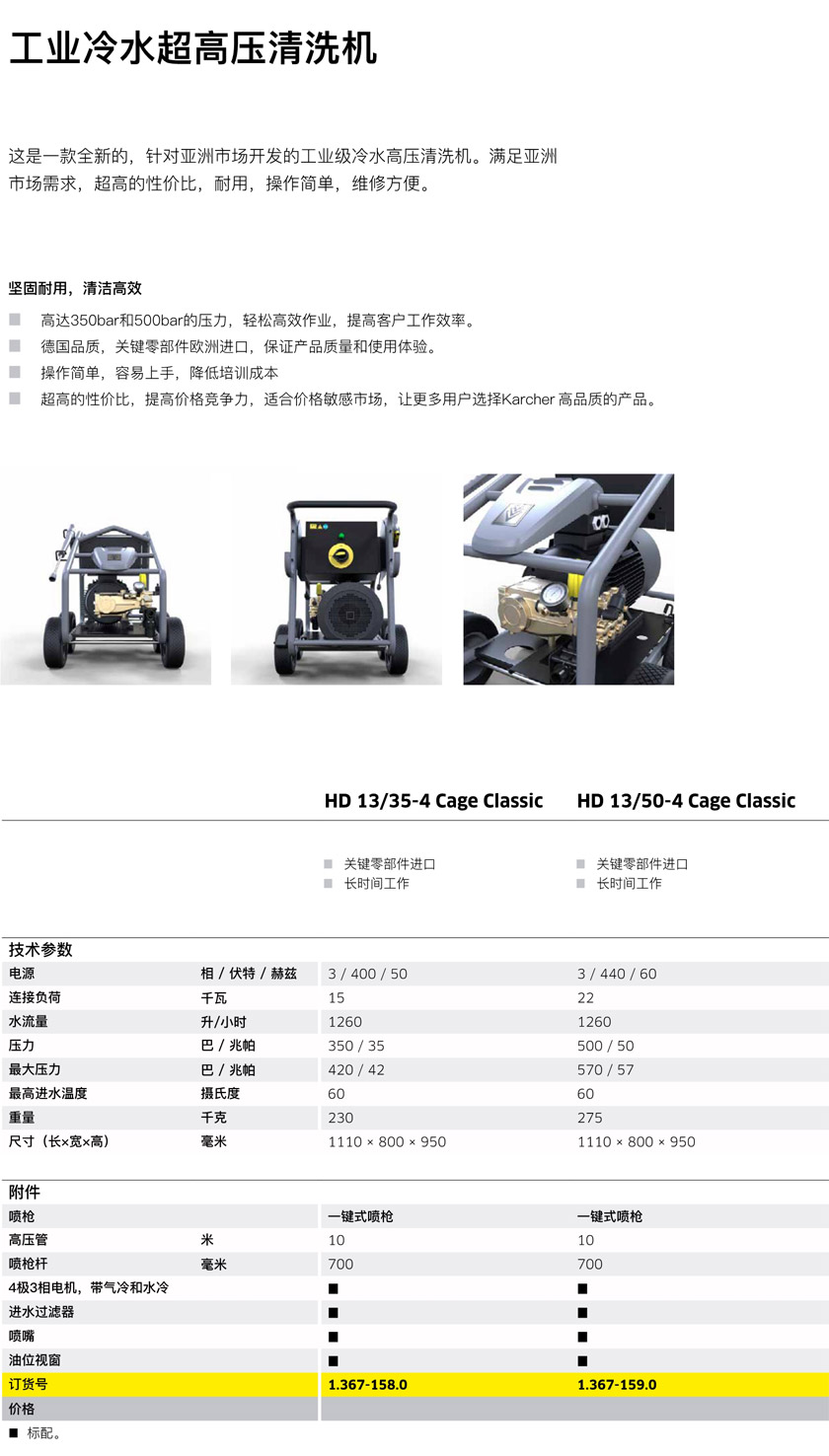 工業級超高壓冷水(shuǐ)清(qīng)洗機HD 13/35-4